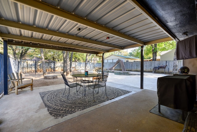 view of patio / terrace with a grill