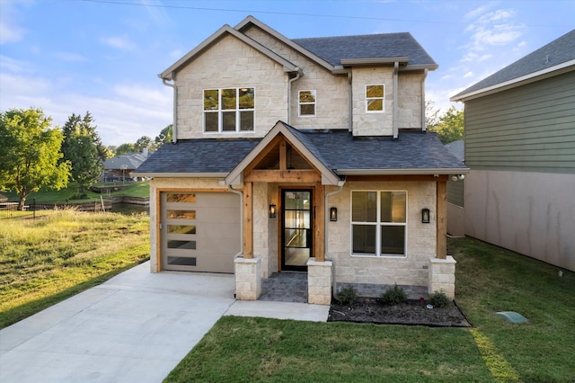 view of front of home with a front yard