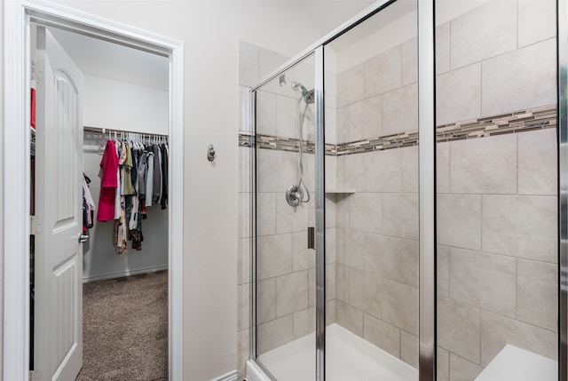 bathroom featuring walk in shower