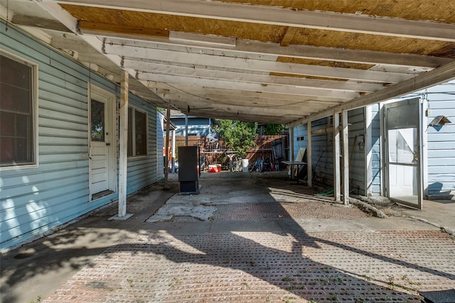 view of patio featuring a carport