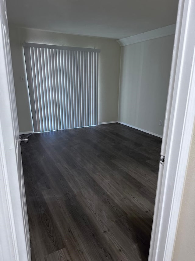 empty room featuring dark wood-type flooring