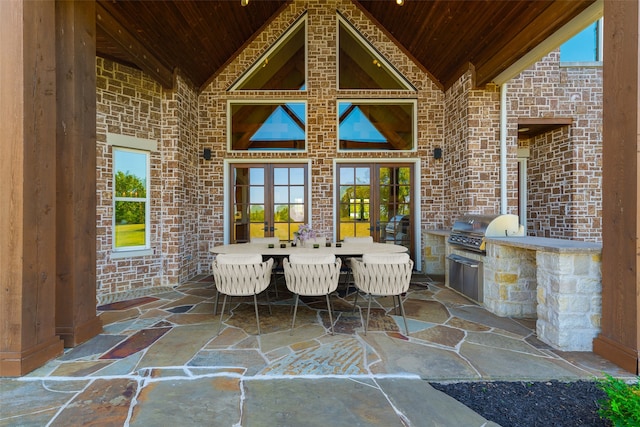 view of patio with a grill and area for grilling