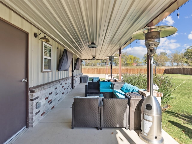 view of patio featuring an outdoor living space