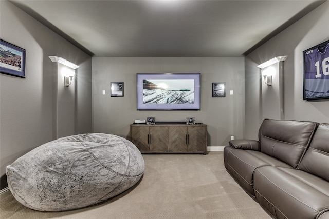 view of carpeted home theater room