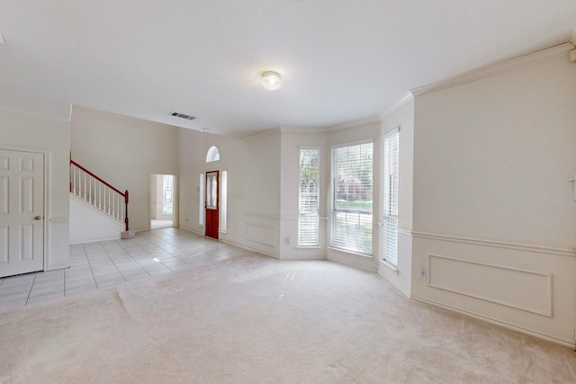 interior space with ornamental molding