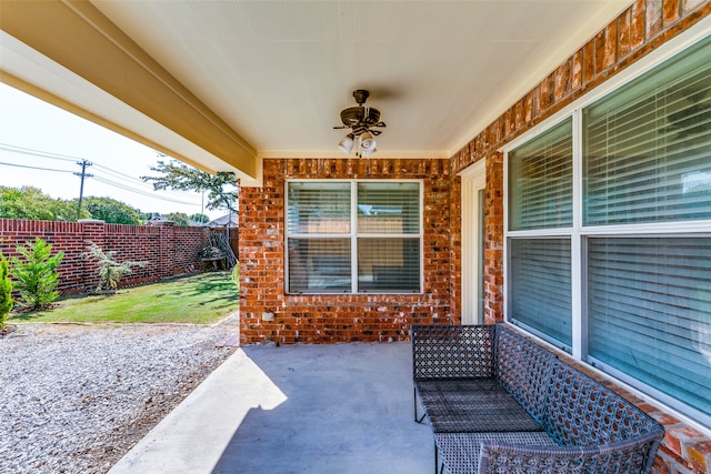 view of patio / terrace with ceiling fan