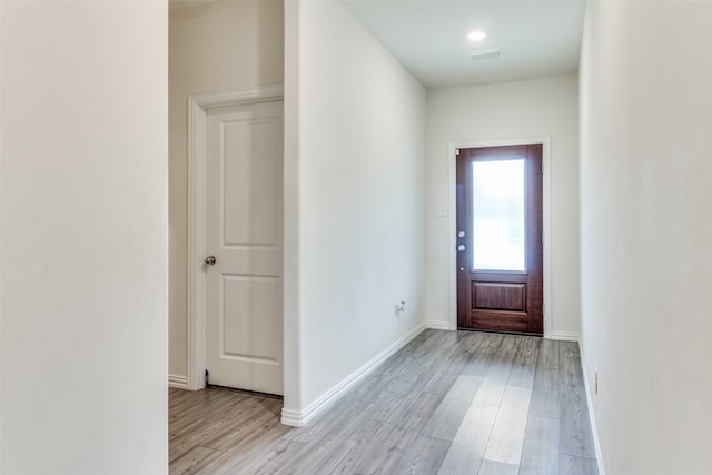 foyer featuring light hardwood / wood-style floors