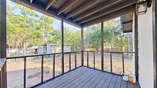 view of unfurnished sunroom