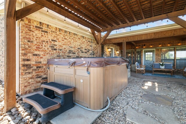 view of pool with a yard and a patio