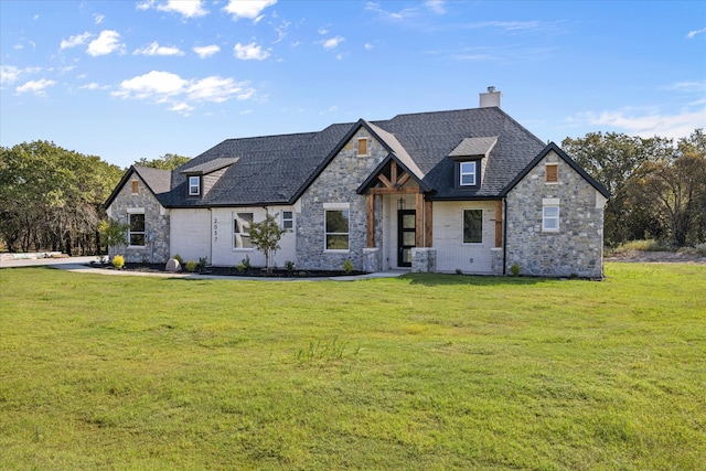 view of front facade with a front yard