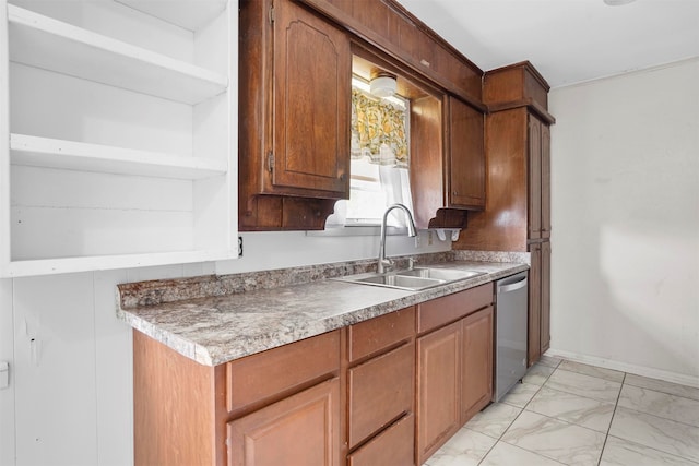 kitchen featuring stainless steel dishwasher and sink