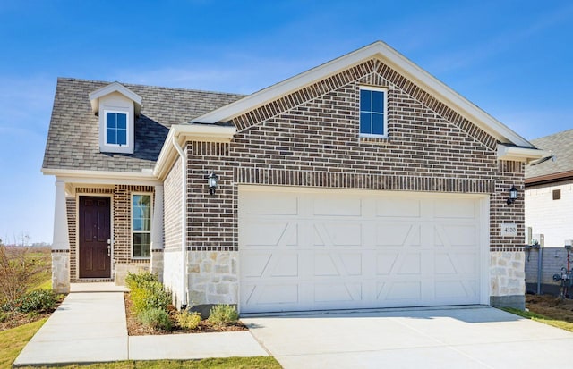 front facade with a garage