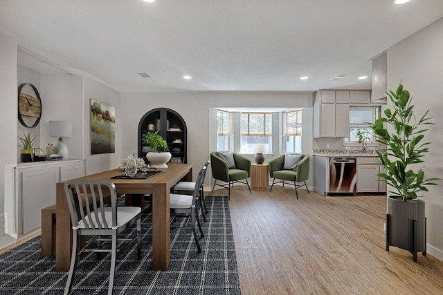 417 Lena Ln, Burleson, TX 76028 - dining space featuring light wood-type flooring and recessed lighting