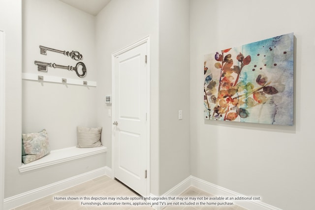 mudroom featuring hardwood / wood-style flooring