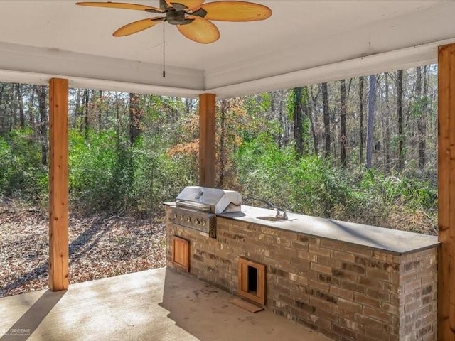 view of patio / terrace with sink and area for grilling