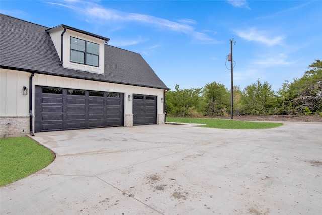 view of garage