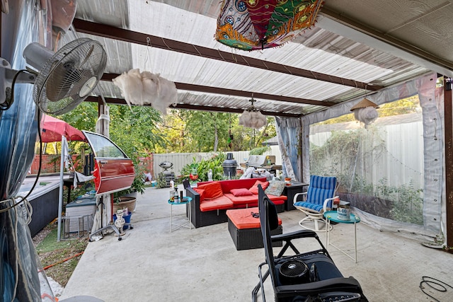 view of patio / terrace featuring an outdoor hangout area