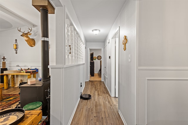 hall featuring light wood-type flooring