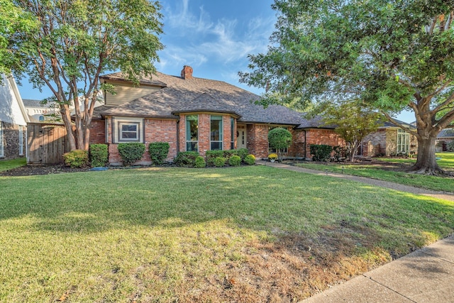 view of front of home with a front yard