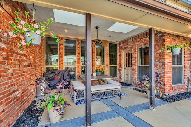 view of patio / terrace with ceiling fan