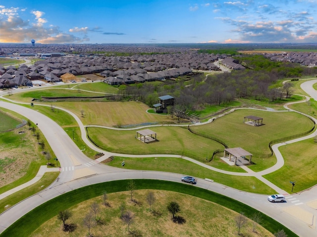 drone / aerial view with a residential view