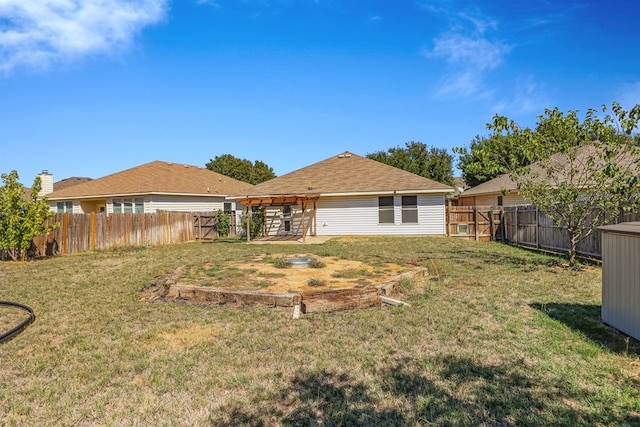 exterior space with a lawn