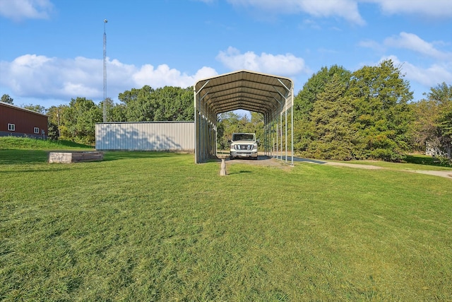 exterior space featuring a lawn