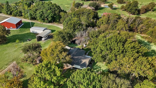 bird's eye view with a rural view