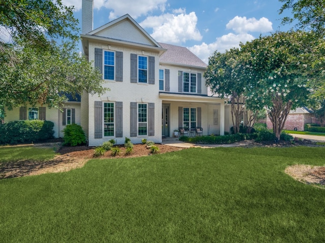 view of front of property featuring a front yard