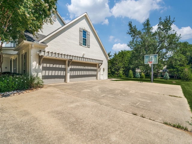 view of home's exterior with a garage