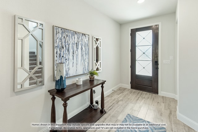 entryway featuring light hardwood / wood-style floors