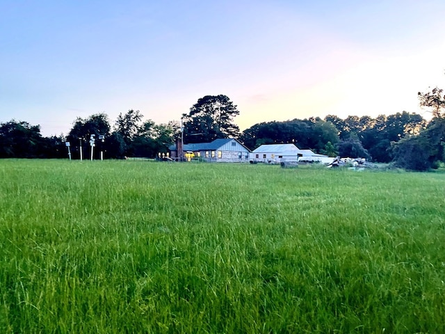 view of yard at dusk