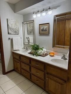 bathroom featuring tile patterned flooring and vanity