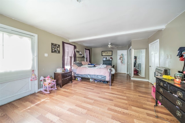 bedroom featuring light hardwood / wood-style floors