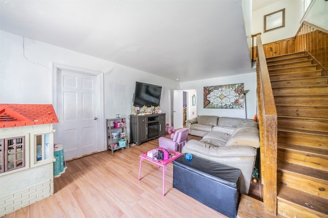 living room with light wood-type flooring