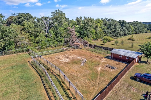 bird's eye view featuring a rural view