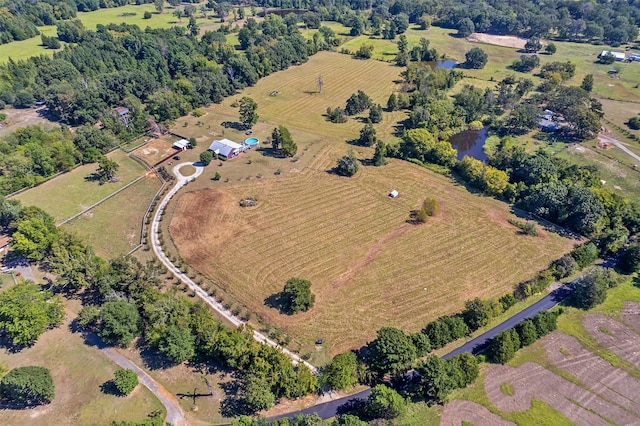 bird's eye view with a rural view