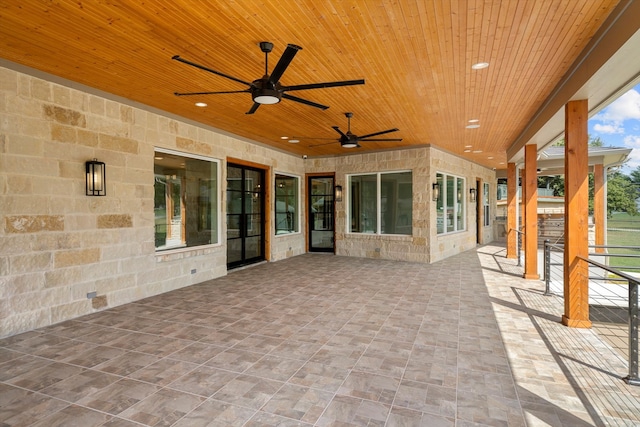 view of patio / terrace featuring ceiling fan