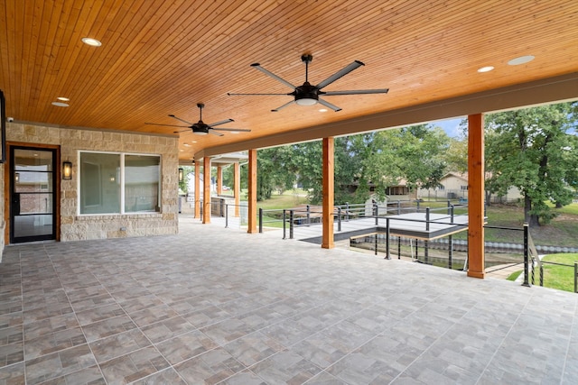 view of patio / terrace featuring ceiling fan