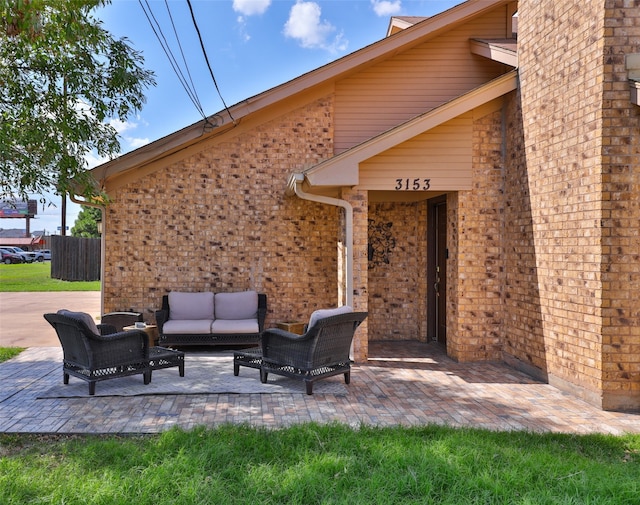 view of patio / terrace with an outdoor living space