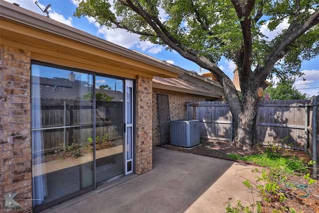 view of patio featuring central air condition unit