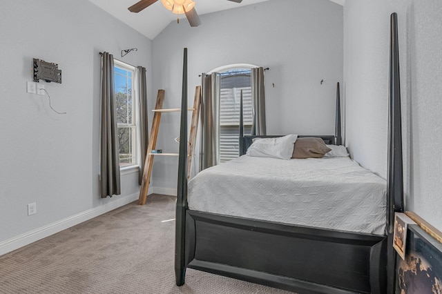 555 Mastadon Way, Weatherford, TX 76085 - bedroom featuring vaulted ceiling, carpet floors, and ceiling fan