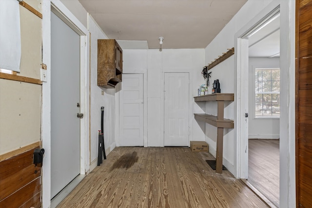 hallway featuring light hardwood / wood-style floors