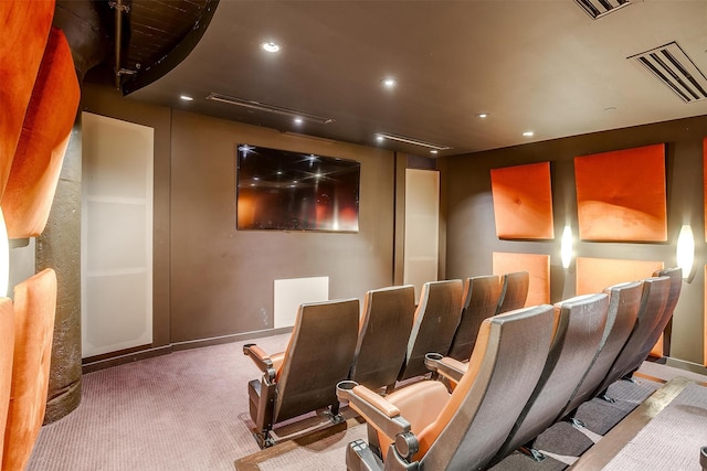 cinema room with carpet floors