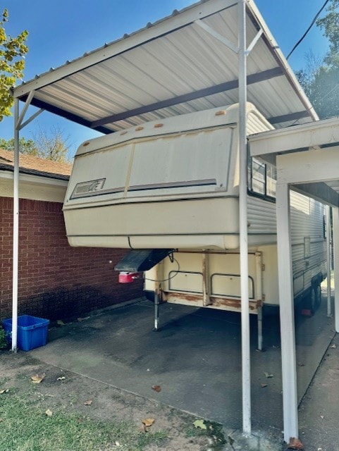 view of parking featuring a carport