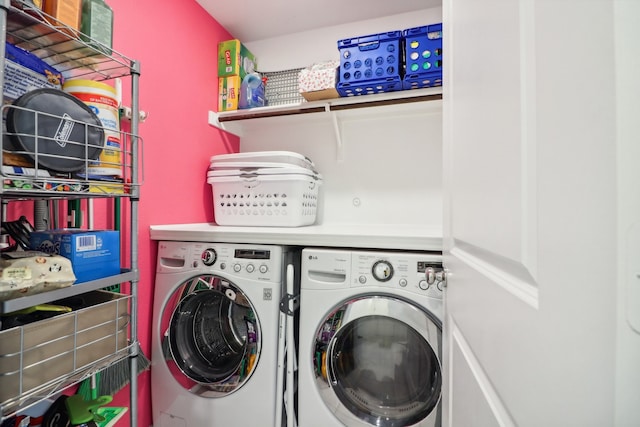 laundry area featuring washer and clothes dryer