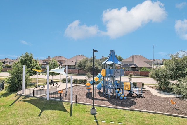 view of playground featuring a yard