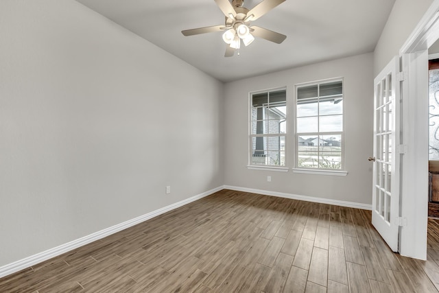 empty room featuring ceiling fan