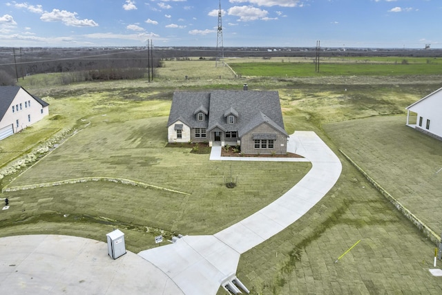 aerial view featuring a rural view