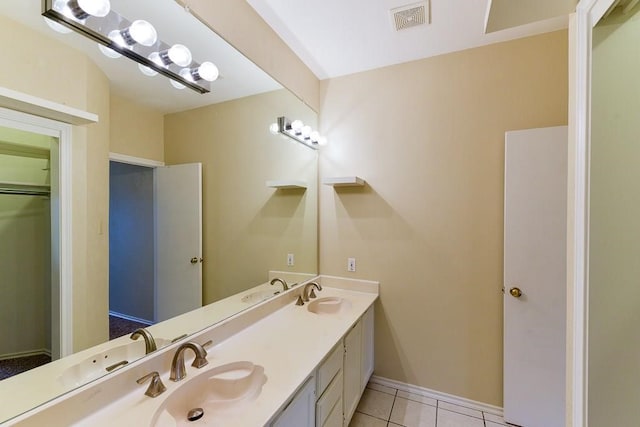 bathroom featuring vanity and tile patterned floors